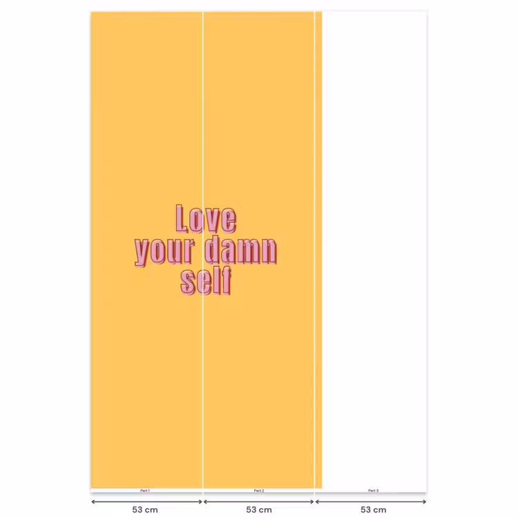 Behang - Love yourself - Roze - Geel — 6