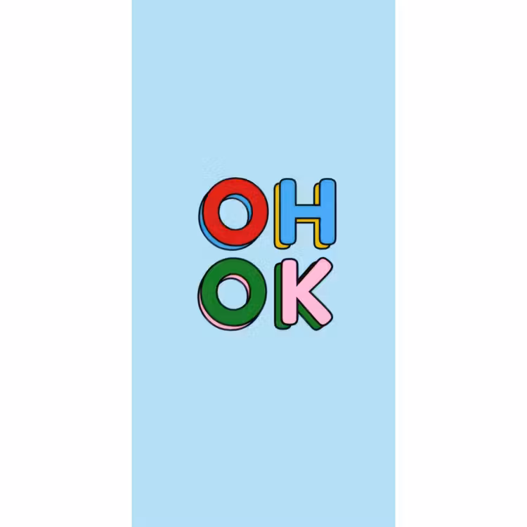 Behang - Oh ok - Blauw - Kleurrijk — 2