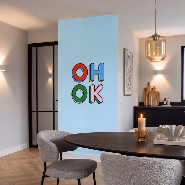 Behang - Oh ok - Blauw - Kleurrijk — 5