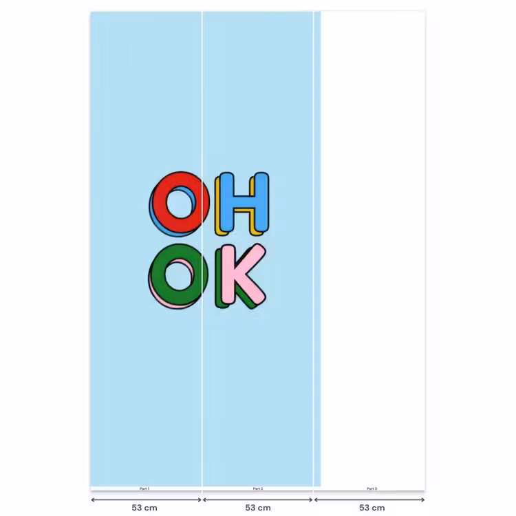 Behang - Oh ok - Blauw - Kleurrijk — 6