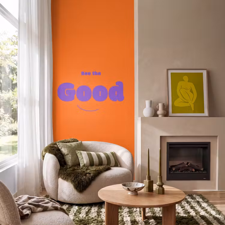 Behang - See the good - Paars - Oranje - Smiley — 1