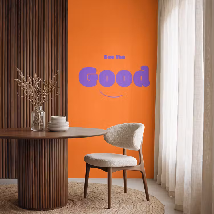 Behang - See the good - Paars - Oranje - Smiley — 4