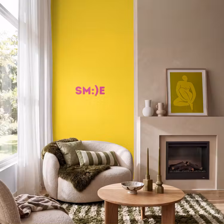 Behang - Smile - Roze - Geel — 1
