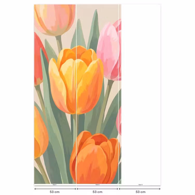 Behang - Tulpen - Abstract - Kleurrijk — 6