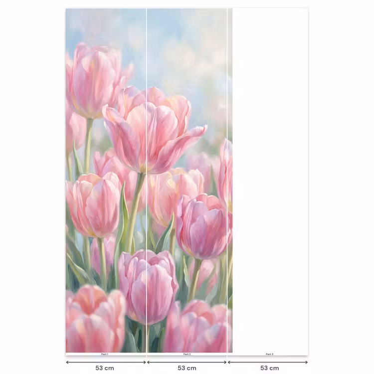 Behang - Tulpen - Veld - Lente - Roze — 6