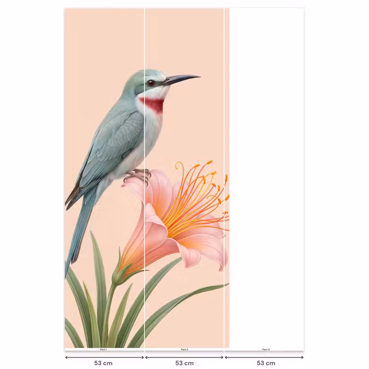 Behang - Vogel - Bloem - Natuur - Roze — 6