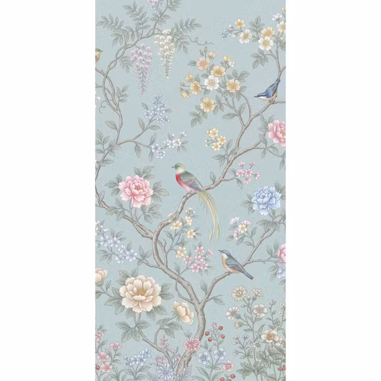 Behang - Vogel - Bloemen - Kleurrijk — 2