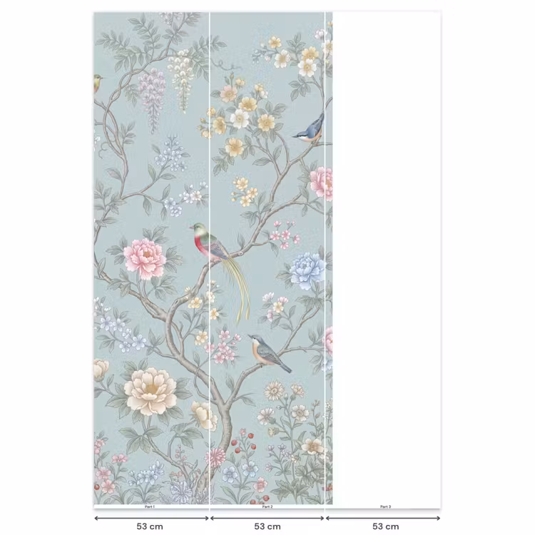 Behang - Vogel - Bloemen - Kleurrijk — 6
