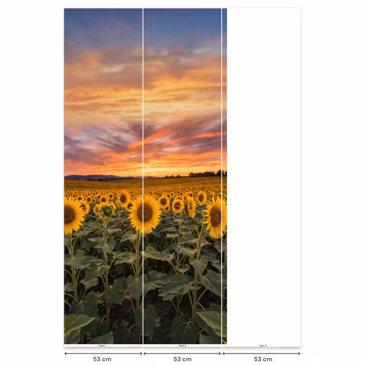 Behang - Zonnebloemen - Heuvellandschap - Geel — 6