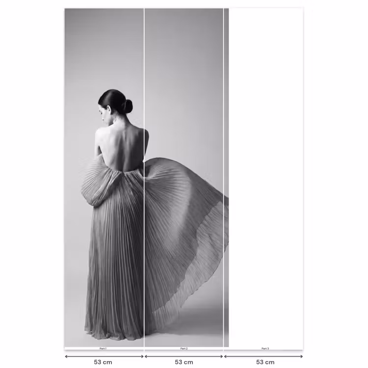 Behang - Vrouw - Rug - Textuur - Zwart - Wit - Elegant — 6