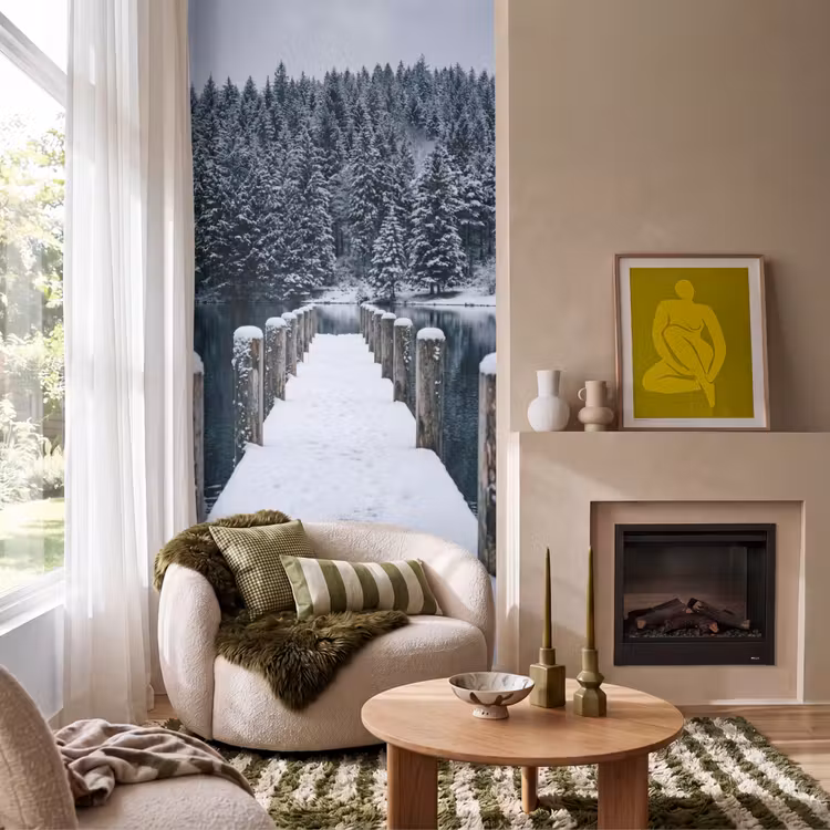 Behang - Steiger - Meer - Sneeuw - Bergen - Rustgevend — 1