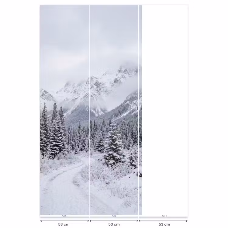 Behang - Weg - Bergen - Sneeuw - Naaldbos - Avontuurlijk — 6