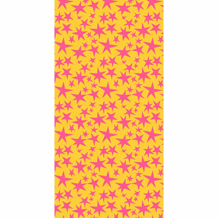 Behang - Sterren - Patroon - Roze - Geel — 2