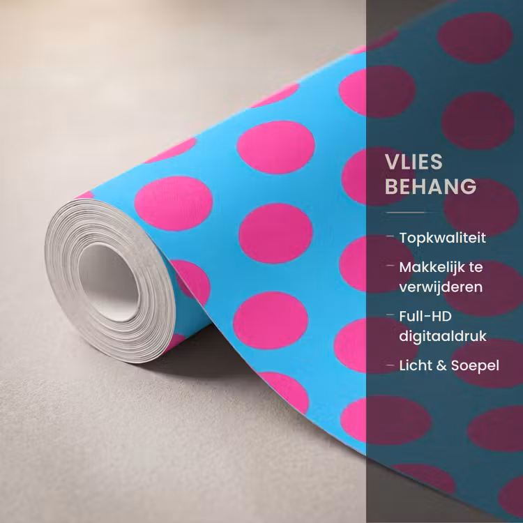 Behang - Stippen - Klassiek - Roze — 3