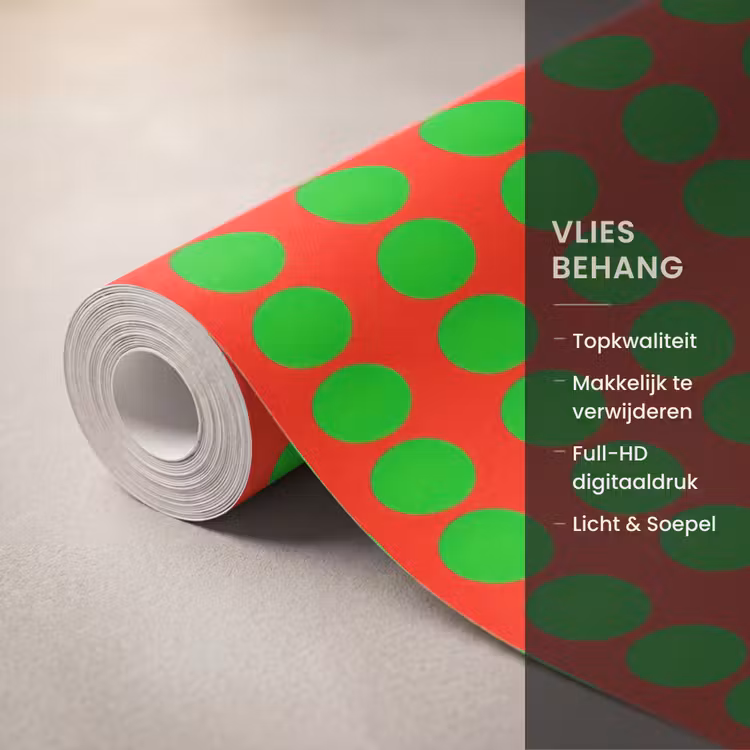 Behang - Stippen - Patroon - Groen — 3