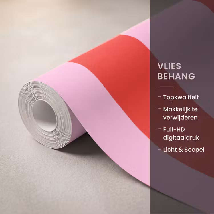 Behang - Strepen - Klassiek - Roze — 3