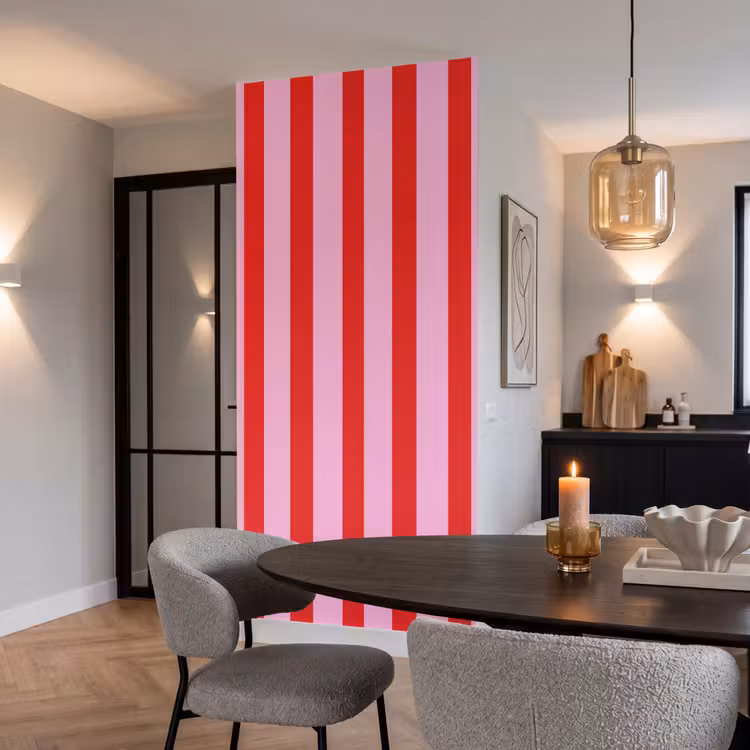 Behang - Strepen - Klassiek - Roze — 5