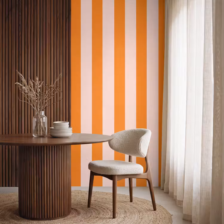 Behang - Strepen - Modern - Oranje — 4