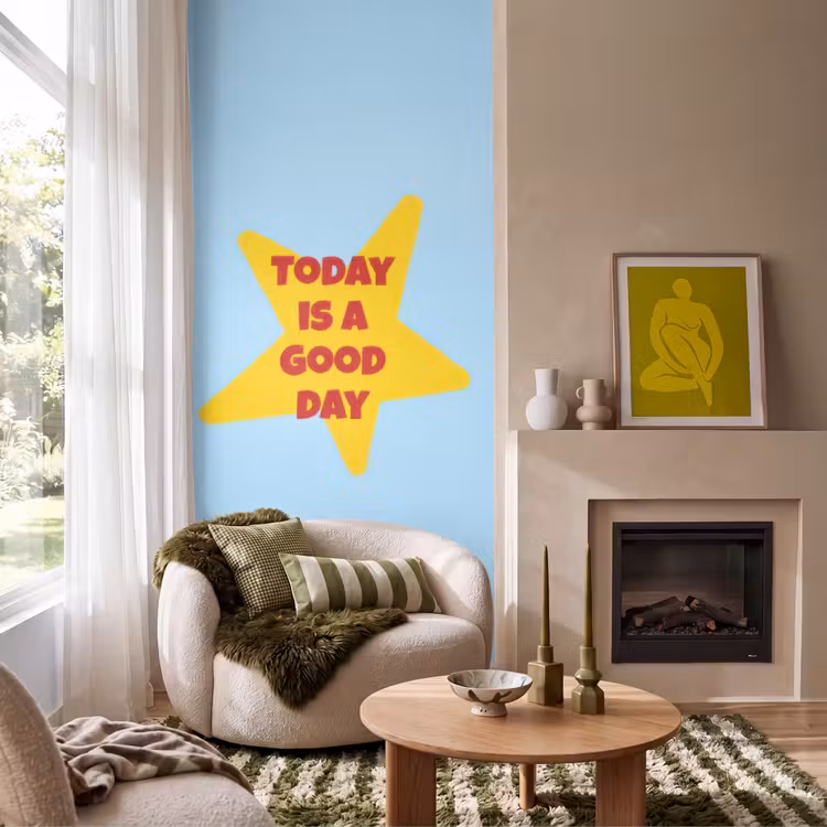 Behang - Ster - Today is a good day - Blauw — 1