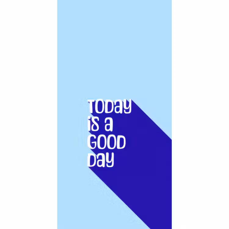 Behang - Today is a good day - Blauw - Schaduw — 2