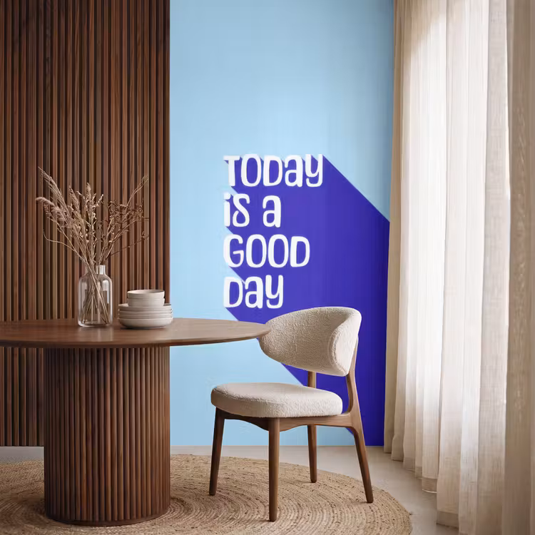 Behang - Today is a good day - Blauw - Schaduw — 4