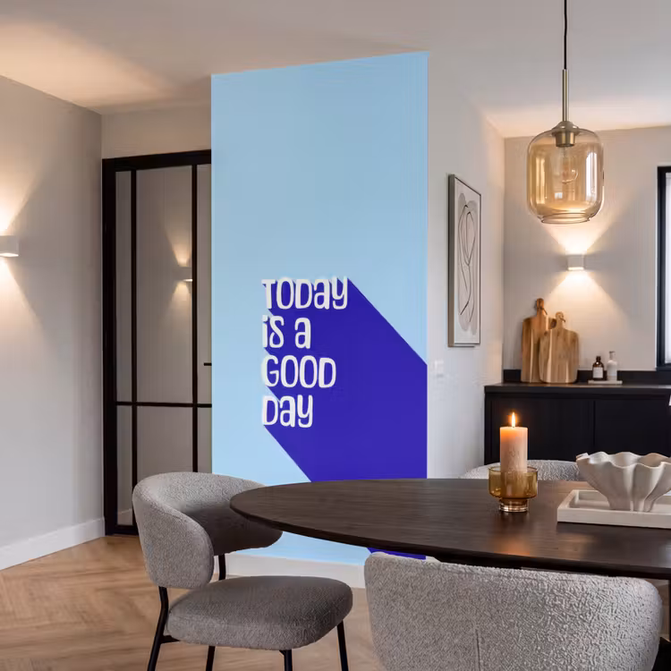 Behang - Today is a good day - Blauw - Schaduw — 5