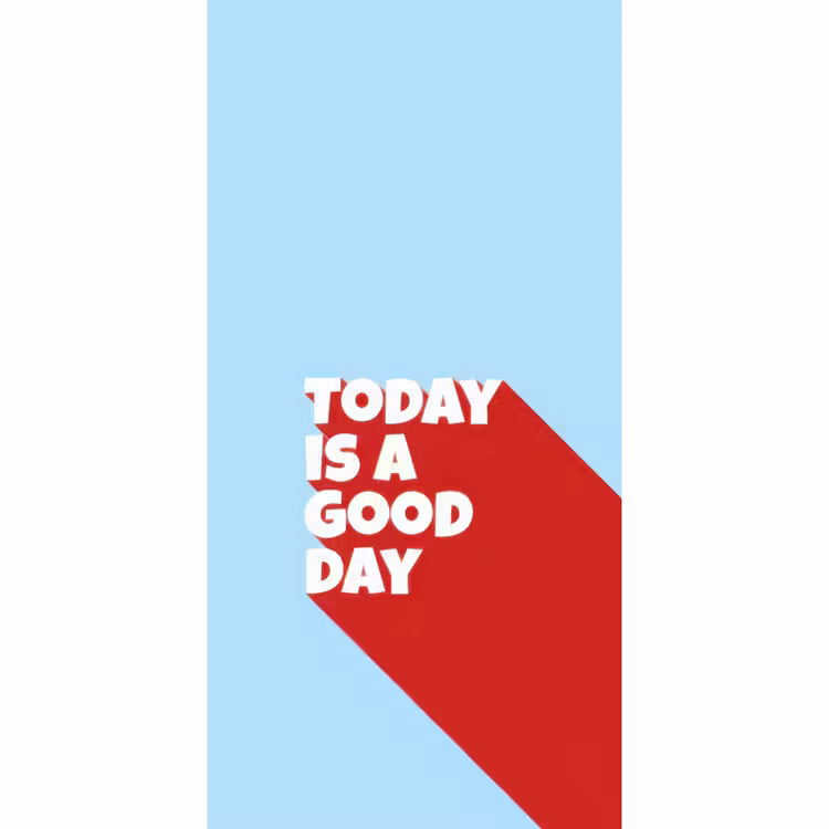Behang - Today is a good day - Rood - lichtblauw — 2