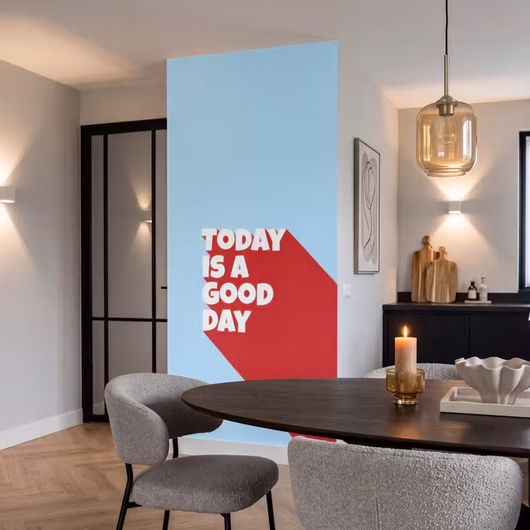 Behang - Today is a good day - Rood - lichtblauw — 5