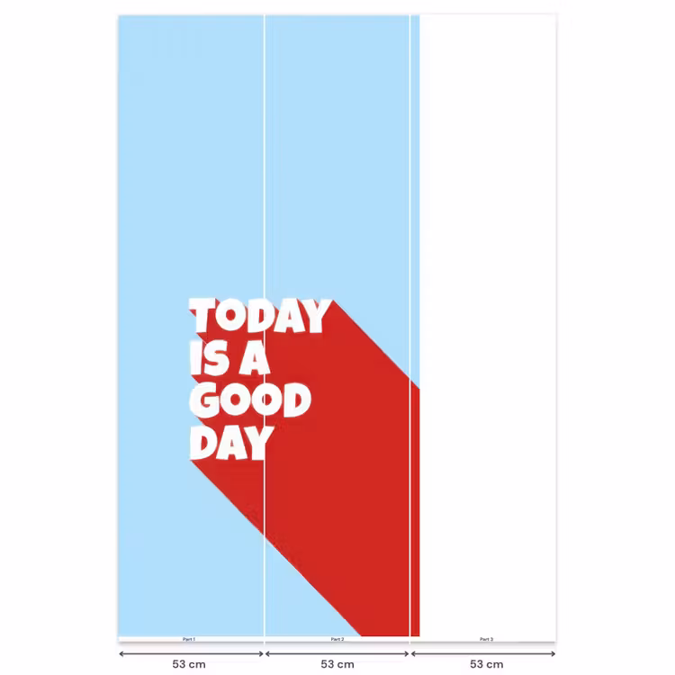 Behang - Today is a good day - Rood - lichtblauw — 6