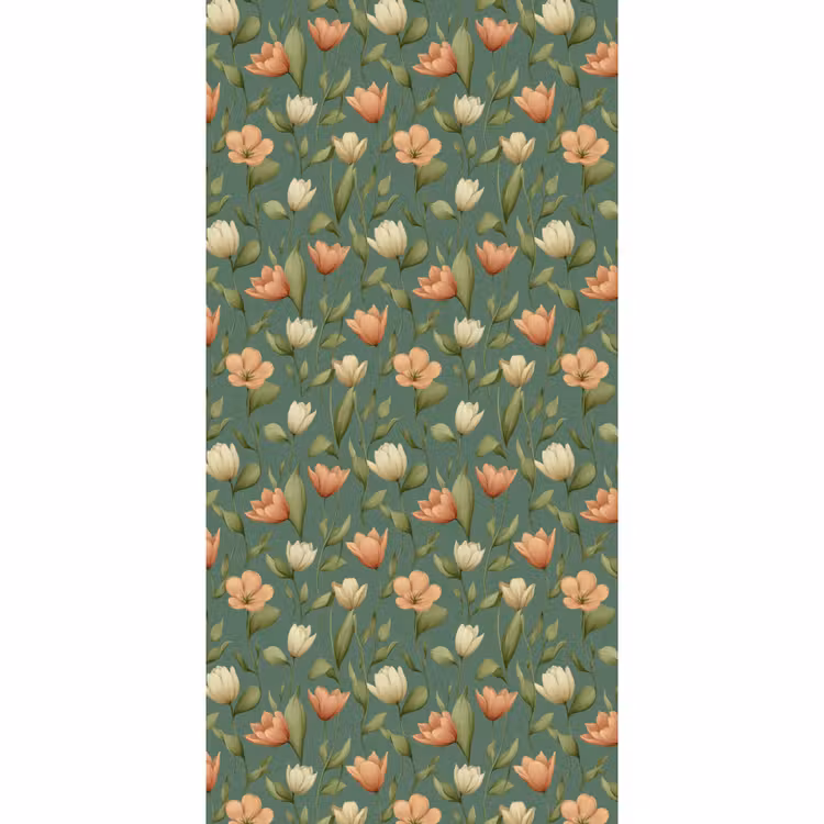 Behang - Tulpen - Botanisch - Groen — 2