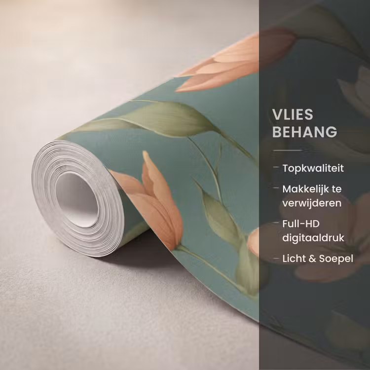 Behang - Tulpen - Botanisch - Groen — 3