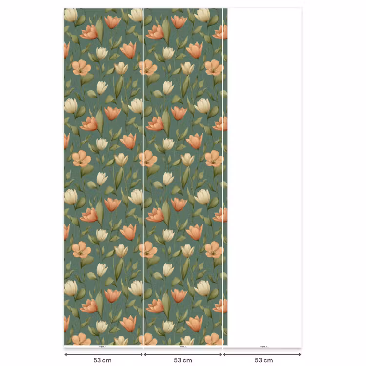 Behang - Tulpen - Botanisch - Groen — 6