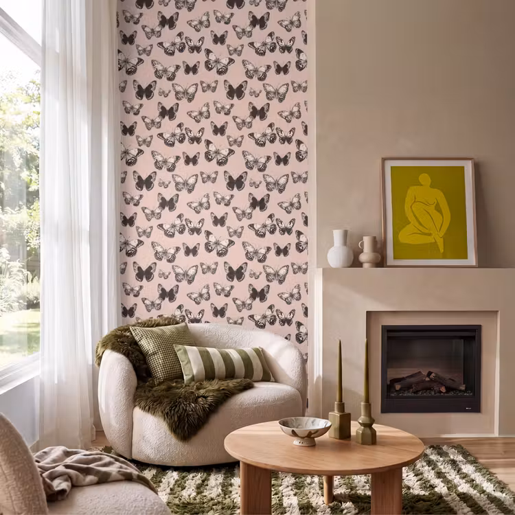 Behang - Tijdloos - Vlinders - Perzik — 1