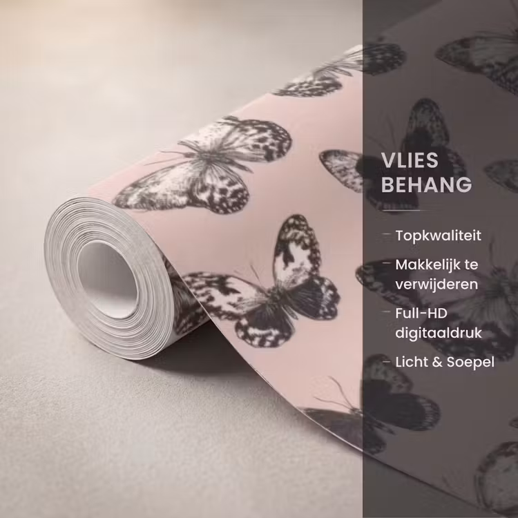 Behang - Tijdloos - Vlinders - Perzik — 3
