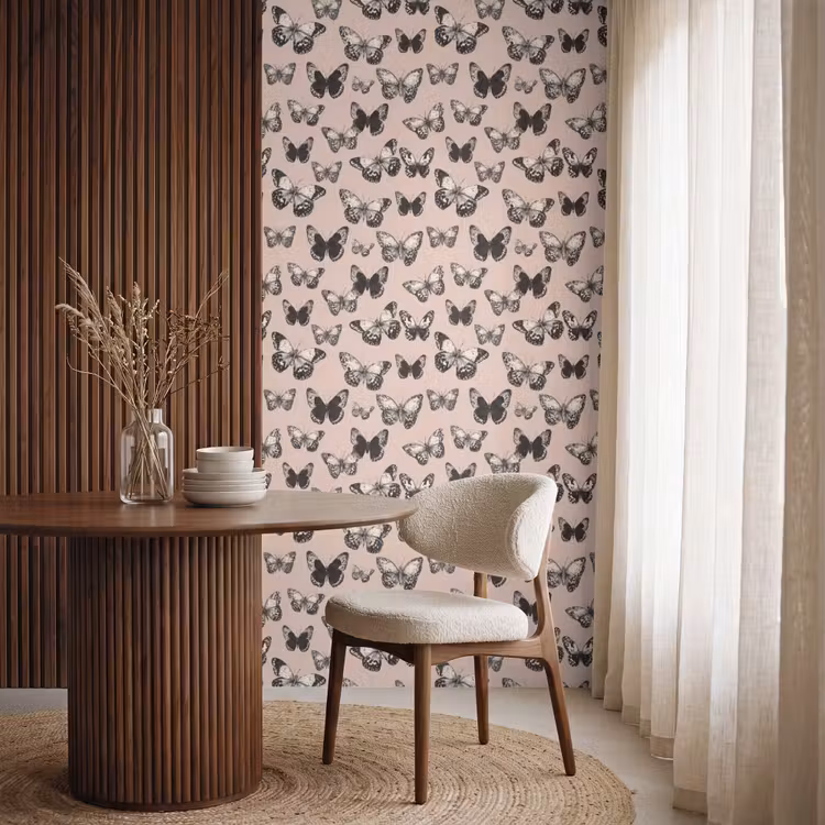 Behang - Tijdloos - Vlinders - Perzik — 4
