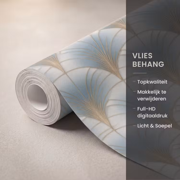 Behang - Waaier - Klassiek - Blauw — 3