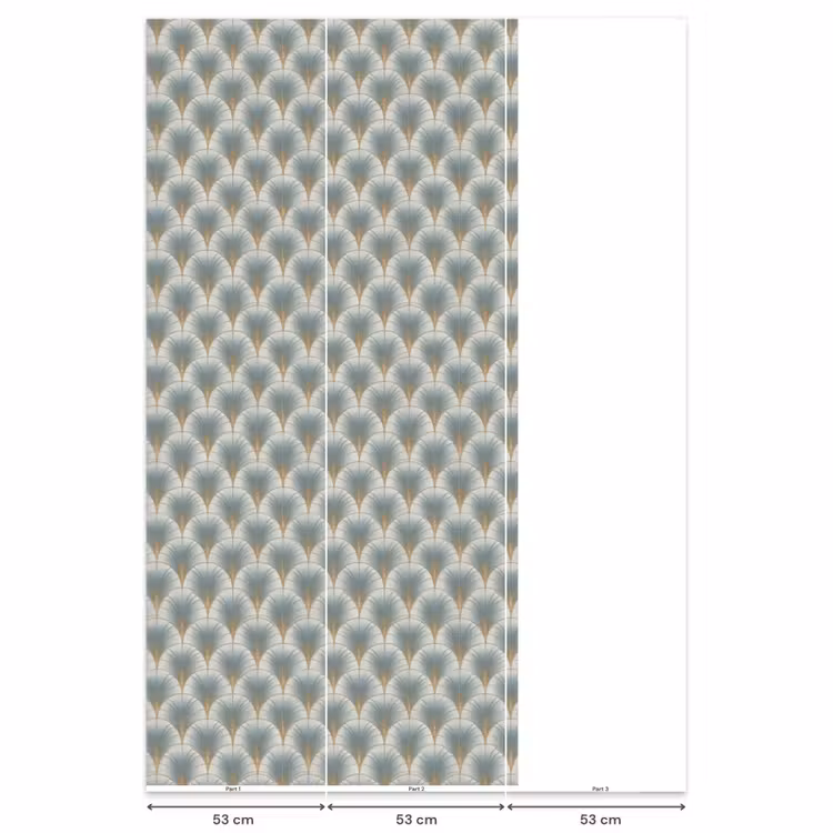 Behang - Waaier - Klassiek - Blauw — 6