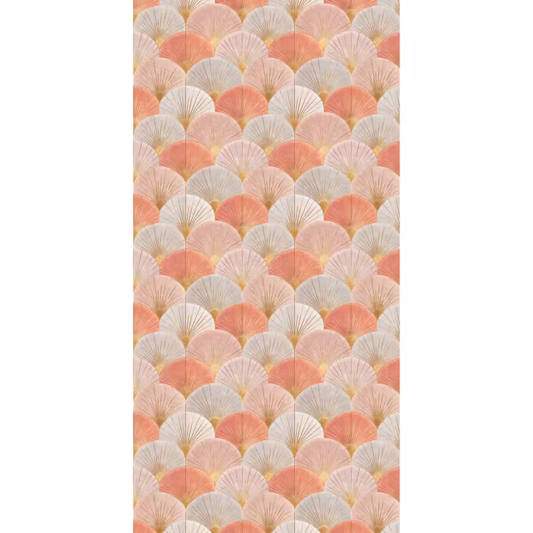 Behang - Waaiers - Goud - Roze — 2