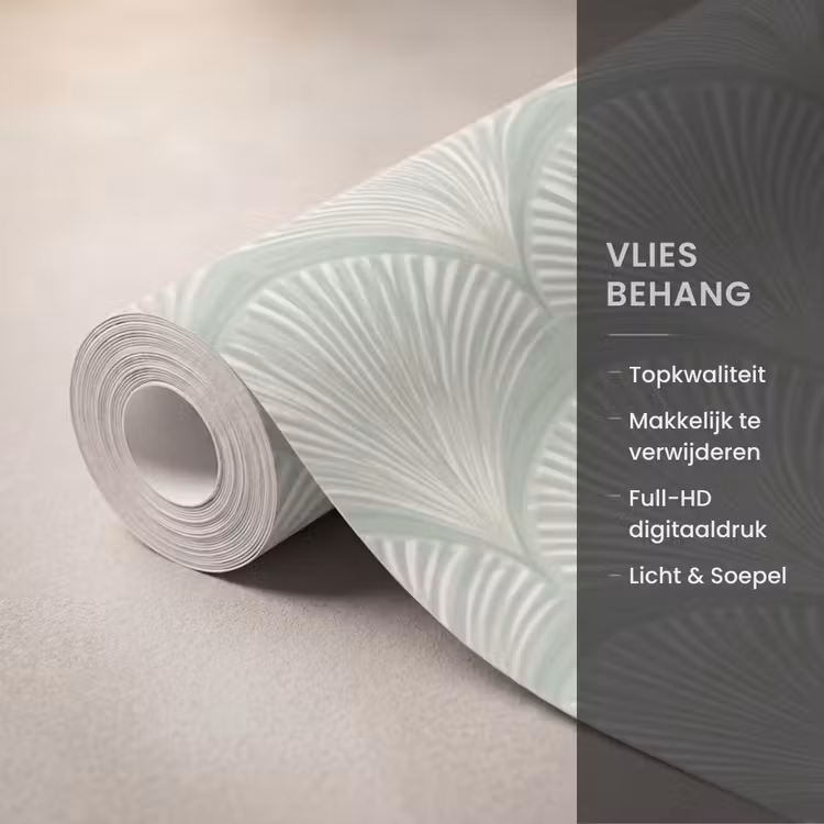 Behang - Waaiers - Patroon - Groen — 3