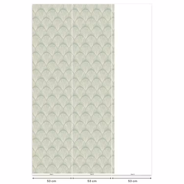 Behang - Waaiers - Patroon - Groen — 6