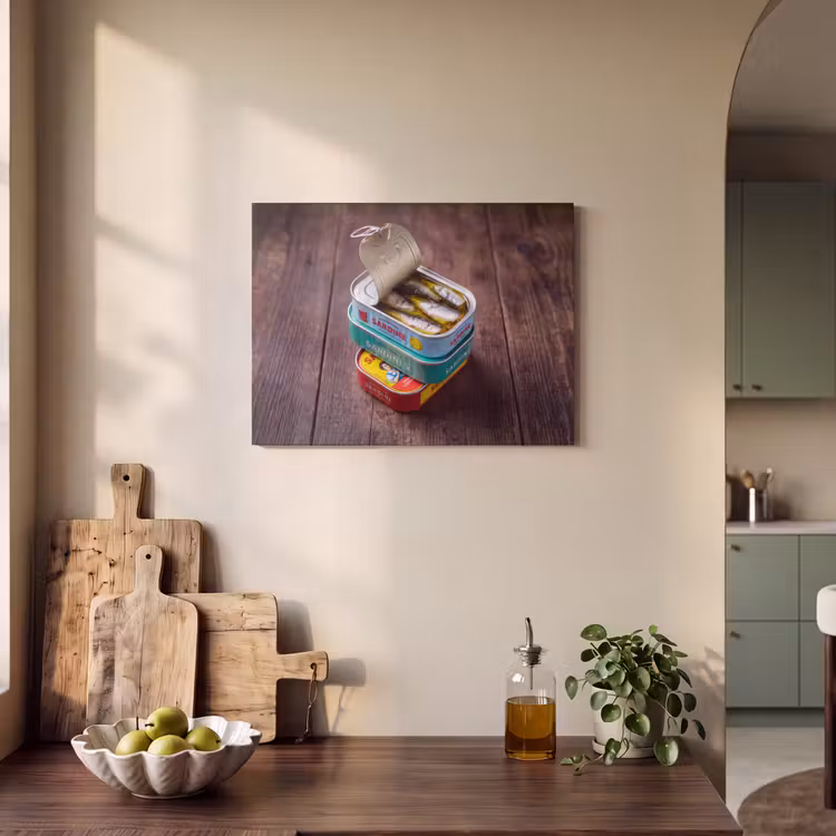 Akoestisch schilderij - Vis - Blikjes - Keuken — 4