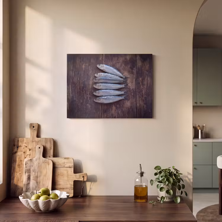 Akoestisch schilderij - Vis - Hout - Eten — 4