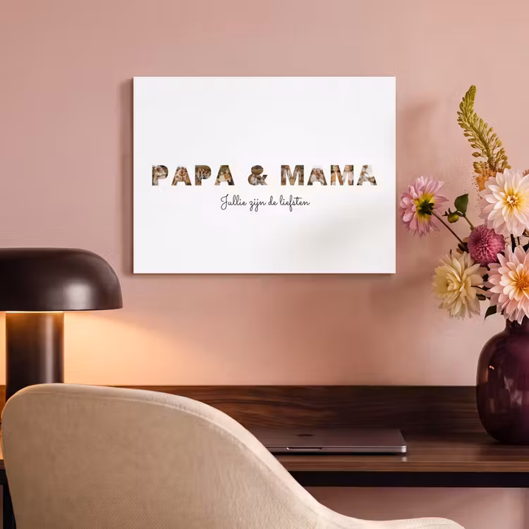 Akoestisch schilderij - Papa & Mama - Lettercollage — 6