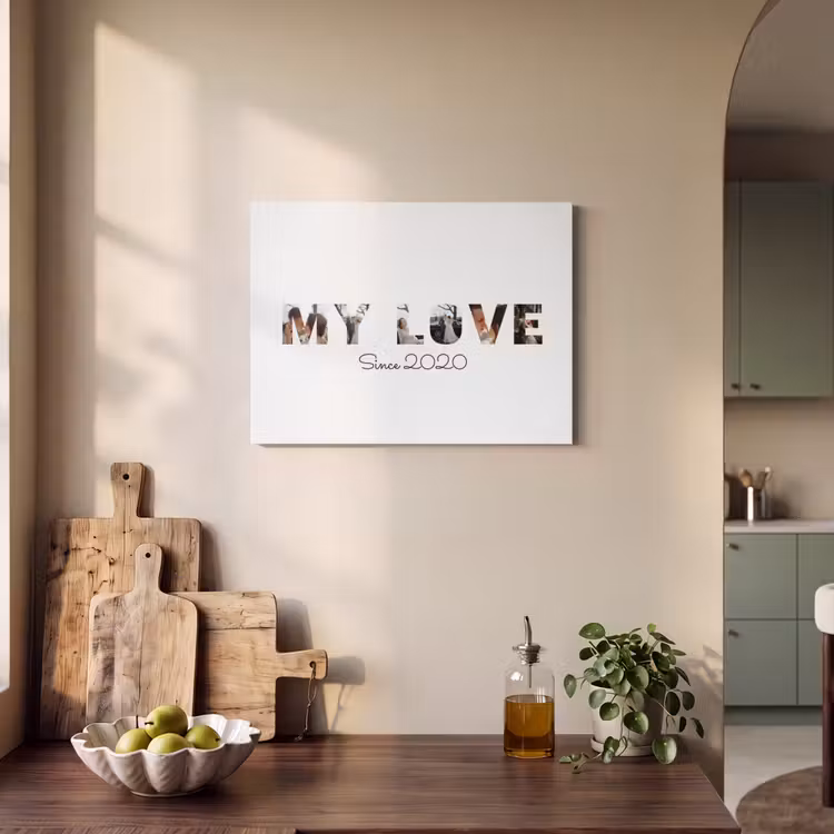 Akoestisch schilderij - My Love - Lettercollage — 4