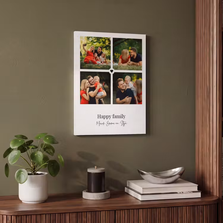Akoestisch schilderij - Happy Family - Collage - 4 Foto's — 6