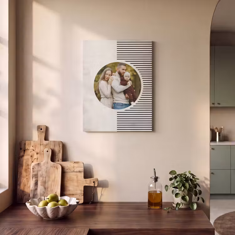 Akoestisch schilderij - Ronde foto met modern lijnpatroon — 4