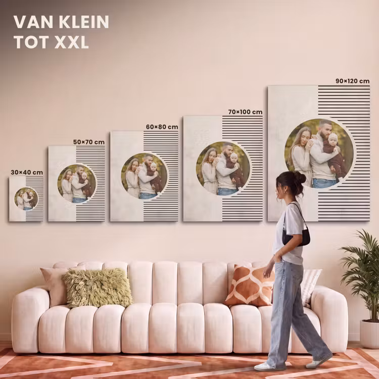 Akoestisch schilderij - Ronde foto met modern lijnpatroon — 7