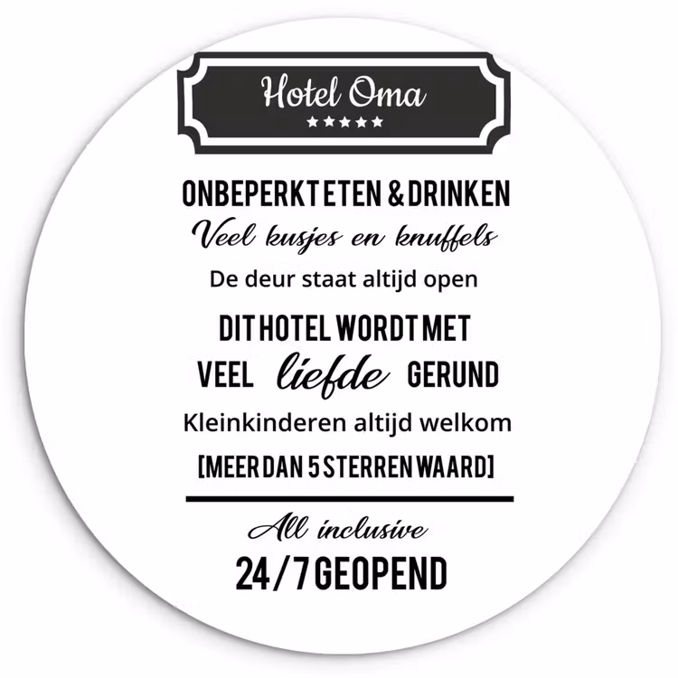 Muurcirkel - Hotel oma - Spreuken - Oma - Quotes — 1