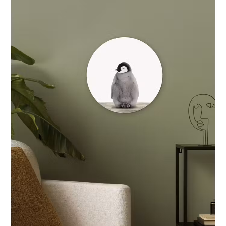 Muurcirkel - Kinderen - Pinguïn - Grijs - Dieren - Meisjes - Jongens — 3