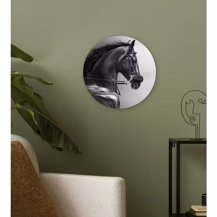 Muurcirkel - Paarden - Zwart - Portret - Dieren — 3